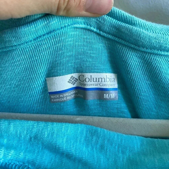 COLUMBIA Heathered Blue 100% Cotton Longsleeve Rocky Ridge Hooded Shirt Sz M - Picture 6 of 15